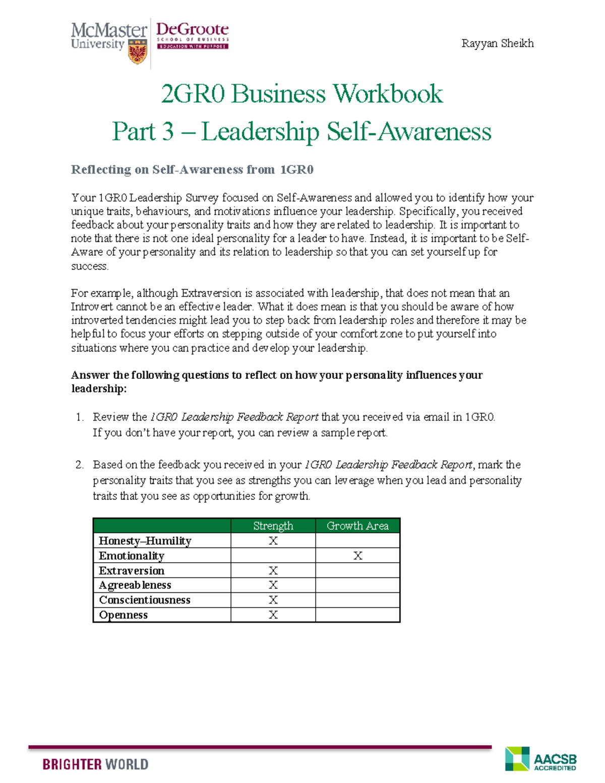 2GR0 Business Workbook Part 3 Rayyan Sheikh 2GR0 Business Workbook