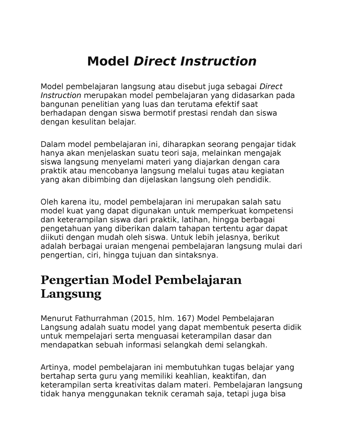 Model Direct Instruction - Model Direct Instruction Model Pembelajaran ...