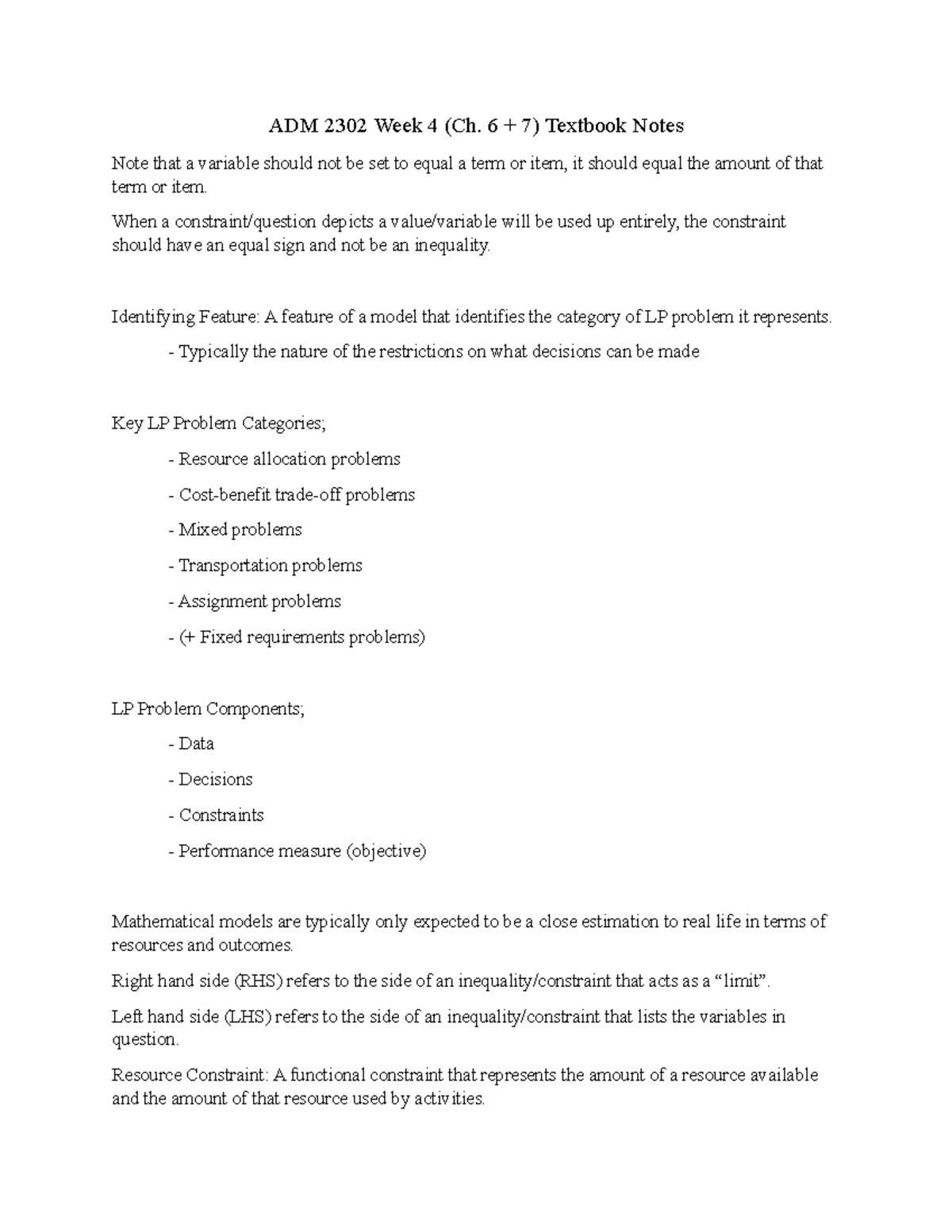Adm 2302 Week 4 Ch 6 7 Notes Adm 2302 Week 4 Ch 6 7 Textbook Notes Note That A Adm 2302 Week 4 Ch 6 7 Notes Adm 2302 Week 4 Ch 6 7 Textbook Notes Note That A