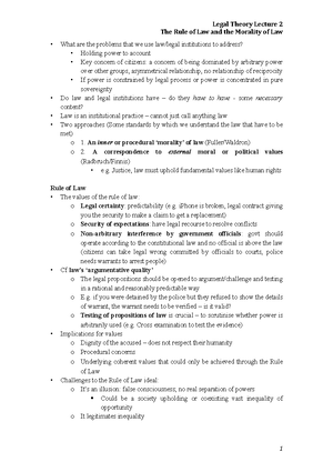 2022 - tutorial 1 - notes - Introduction to Legal Theory 2022 Tutorial ...