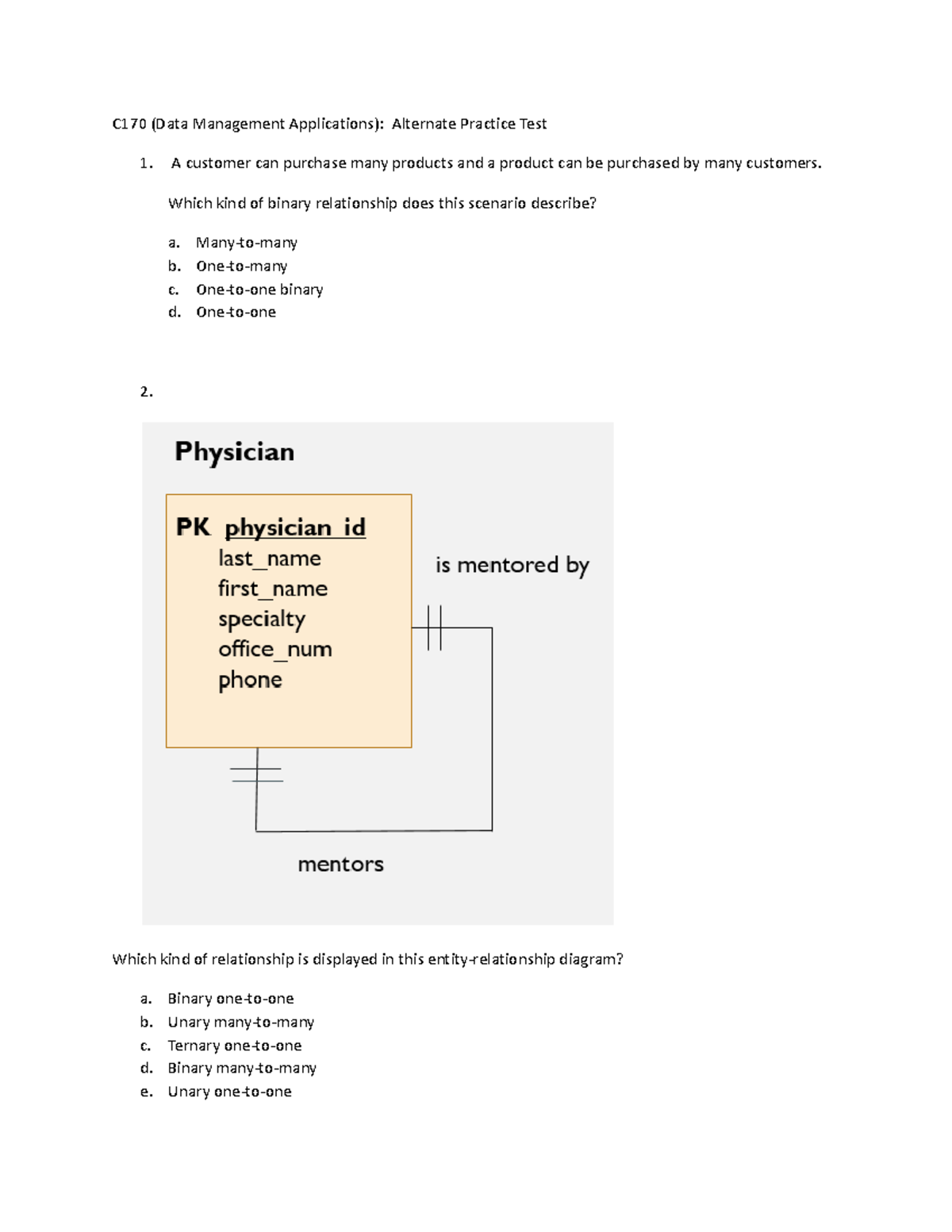 C170 Practice Test 1.docx - C170 (Data Management Applications ...