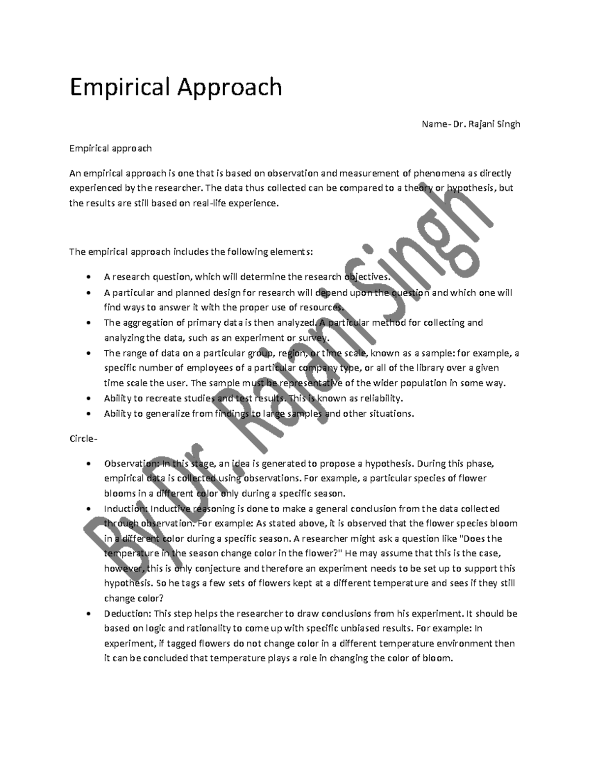 Empirical Approach english 230223 031116 - Empirical Approach Name- Dr ...
