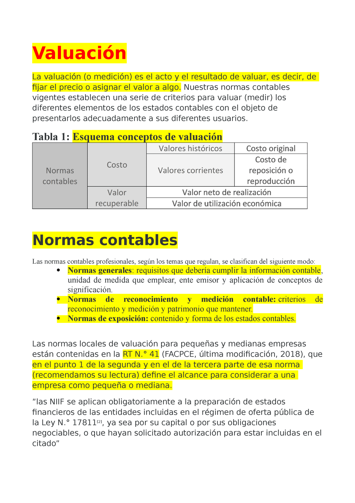 Cont Intermedia Mod1 Lec1 Resumen Valuación La Valuación O Medición Es El Acto Y 0274