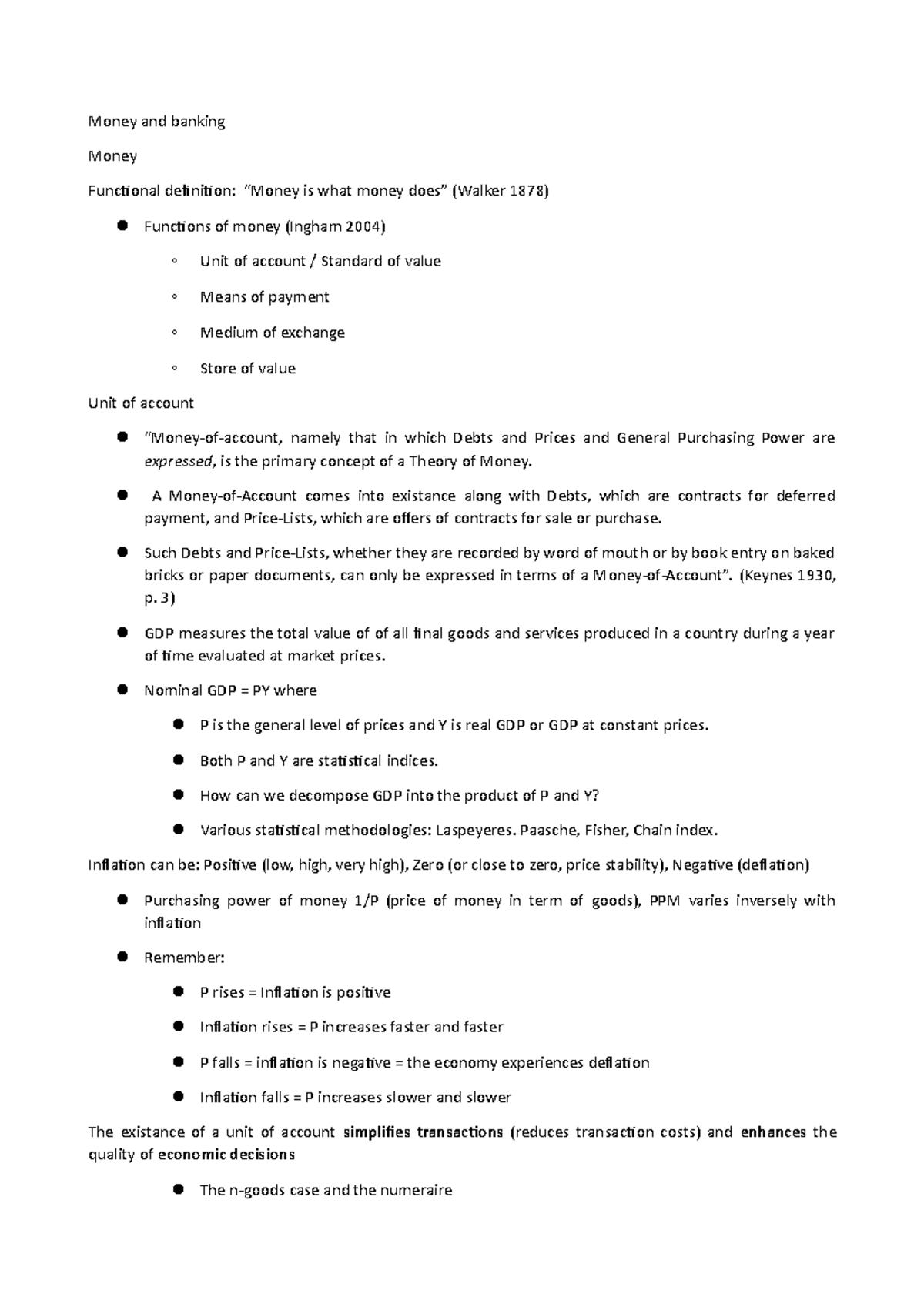 Money and banking Money and banking Money Functional definition