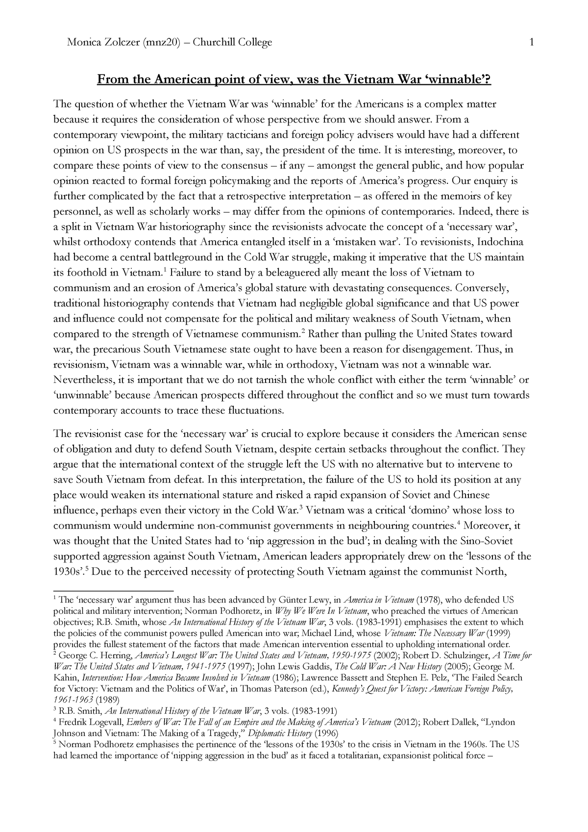 Essay for college experience