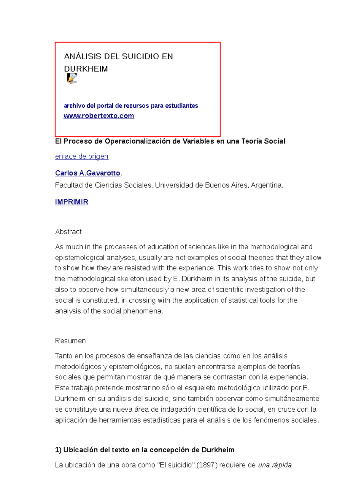 El Suicidio De Durkheim Historia De La Teoria Sociologica 70021044 Studocu