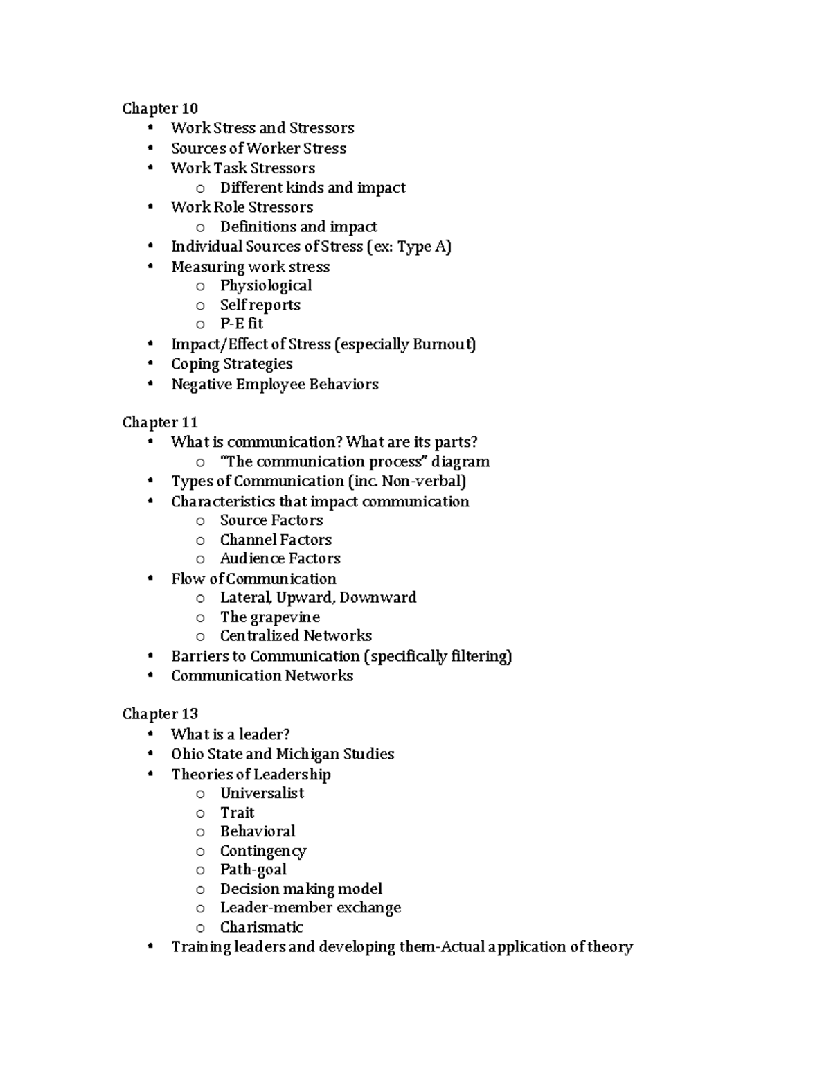 Final Exam Review- INP3004 - Chapter 10 - Work Stress and Stressors ...