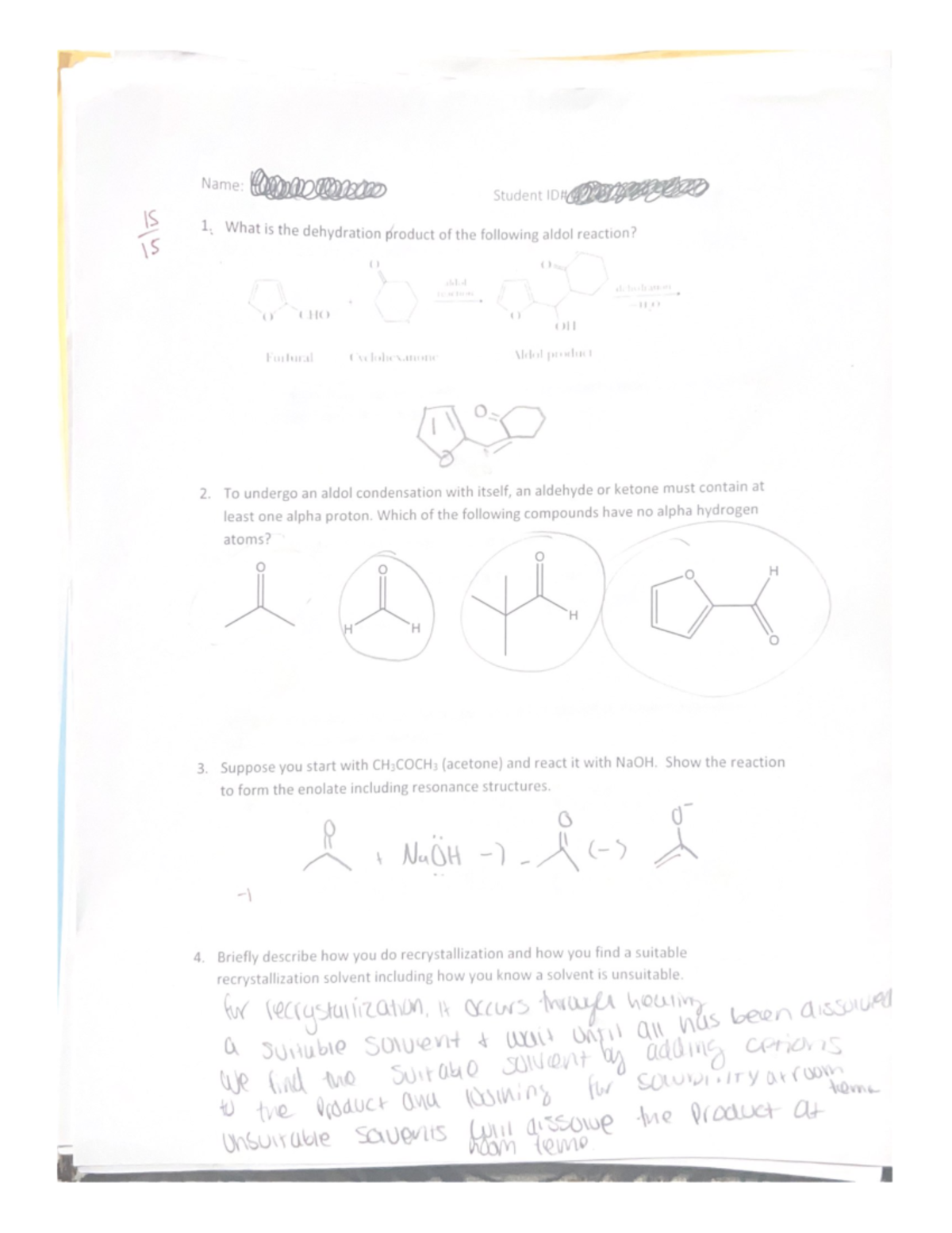 Organic 2 Lab Quiz 3 Lab quiz for corresponding lab CHEM 3613 Studocu