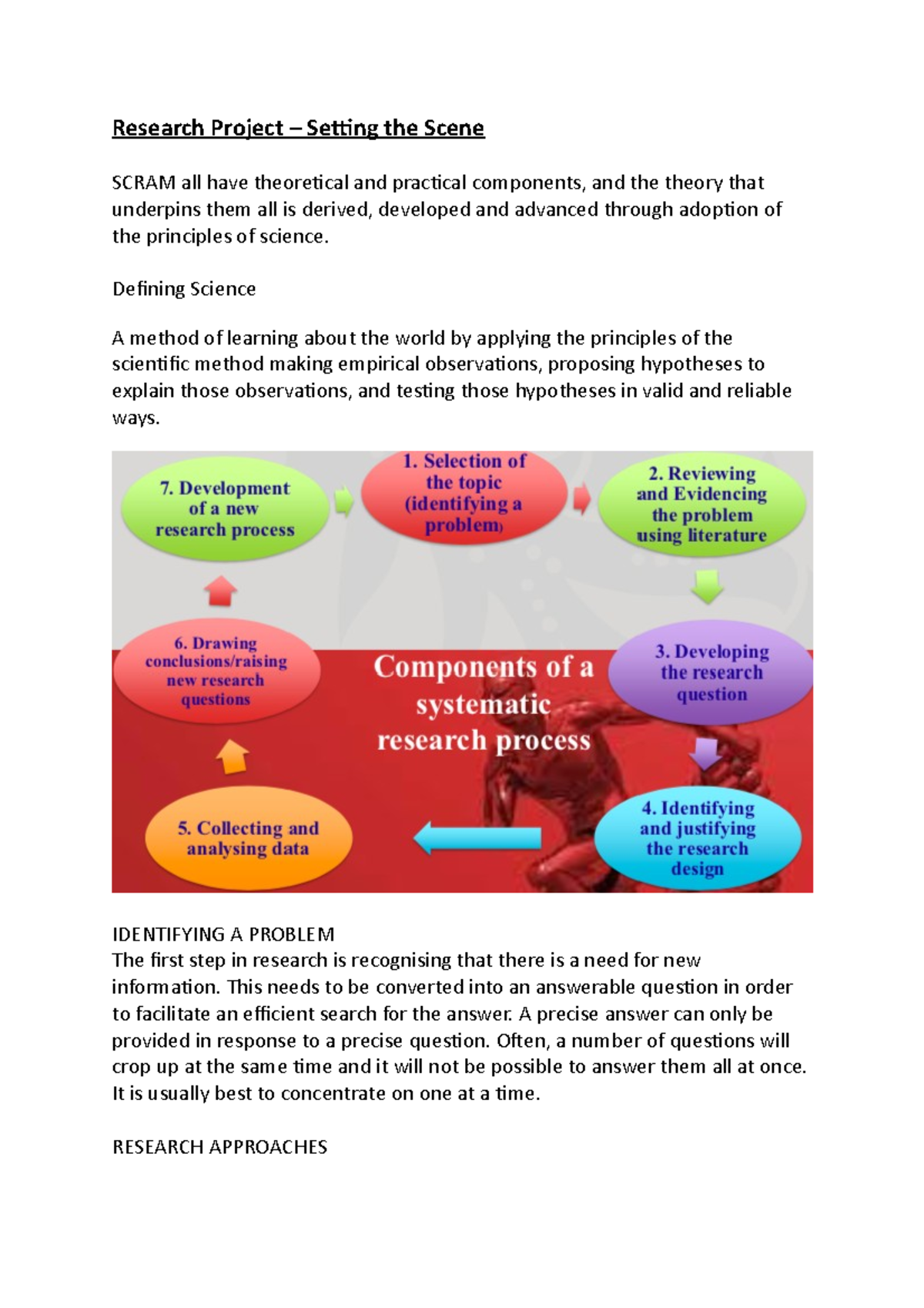 Research Project - Defining Science A method of learning about the ...