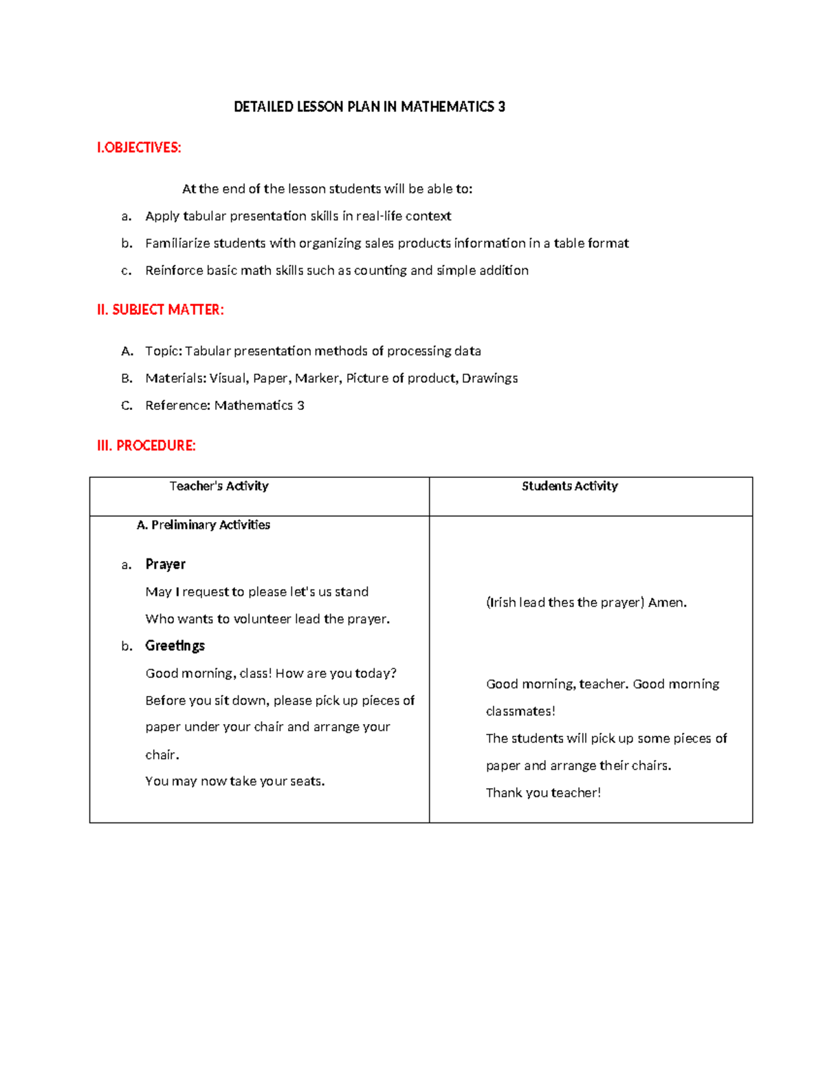 Detailed Lesson-WPS Office 2 - DETAILED LESSON PLAN IN MATHEMATICS 3 I ...