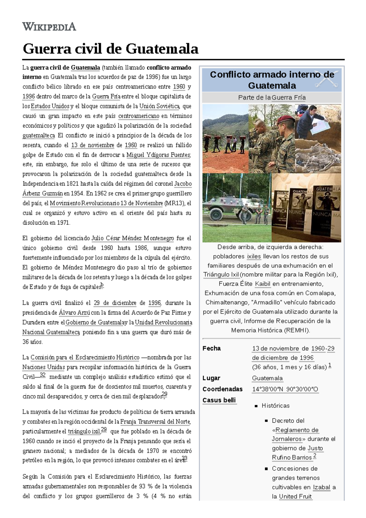 U8 s 2 Guerra civil de Guatemala Conflicto armado interno de