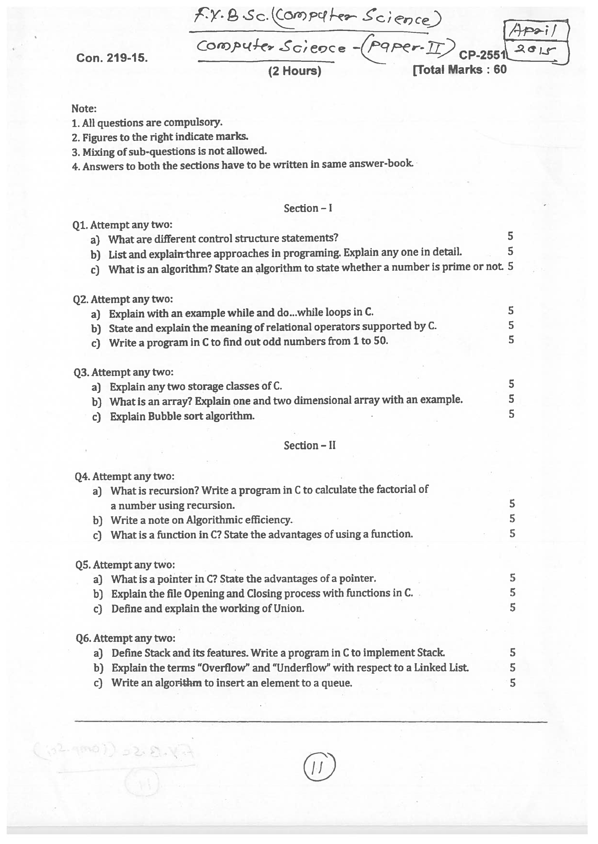 Computer Science-II - Computer Science - Studocu