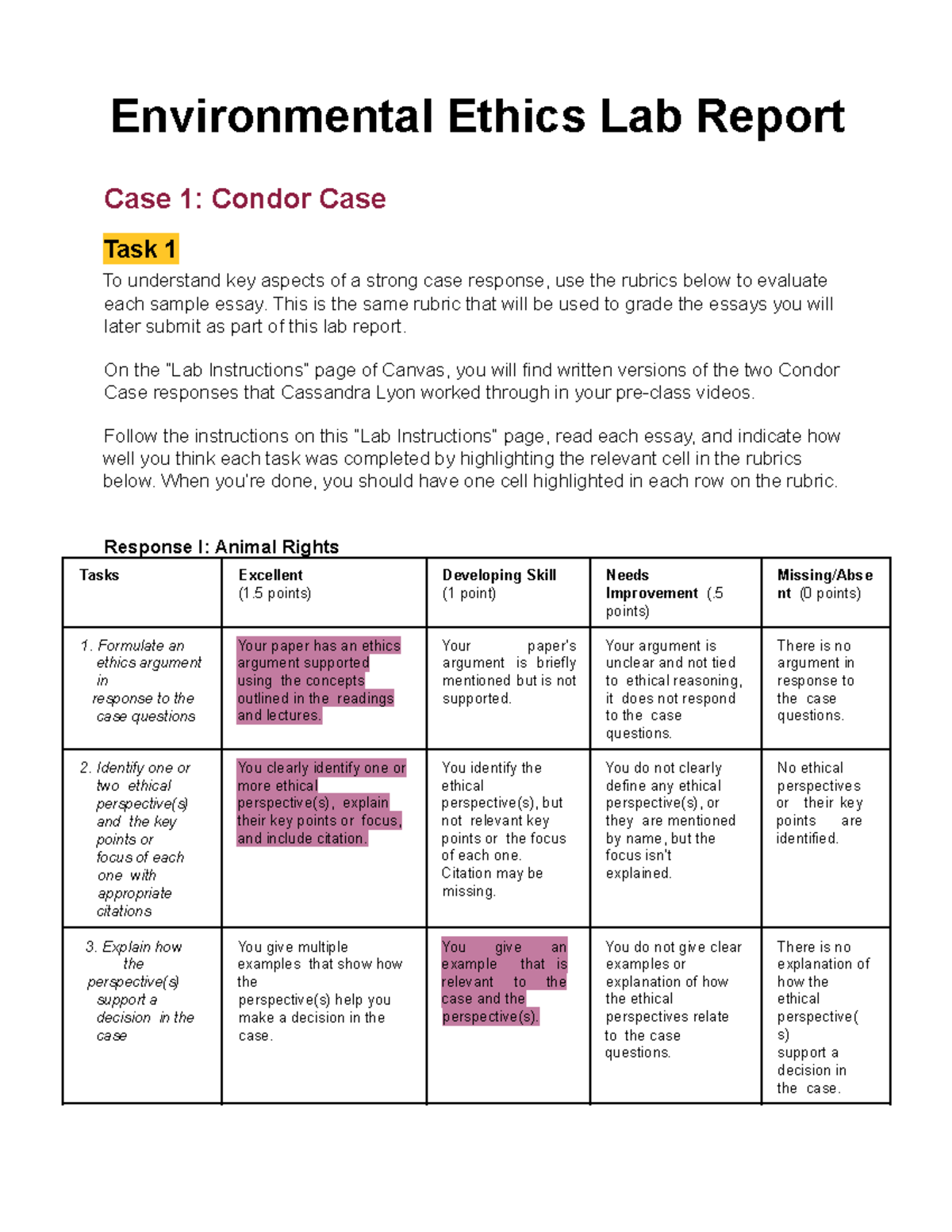Final Environmental Ethics Lab Report Template Fall221 Tagged