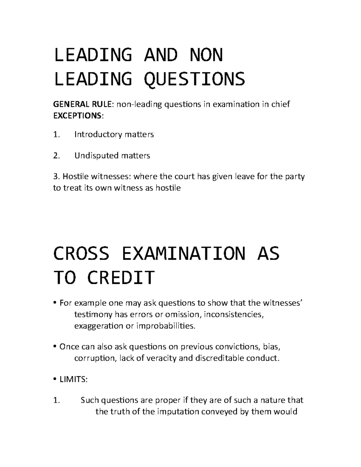 Leading and nonleading questions LEADING AND NON LEADING QUESTIONS