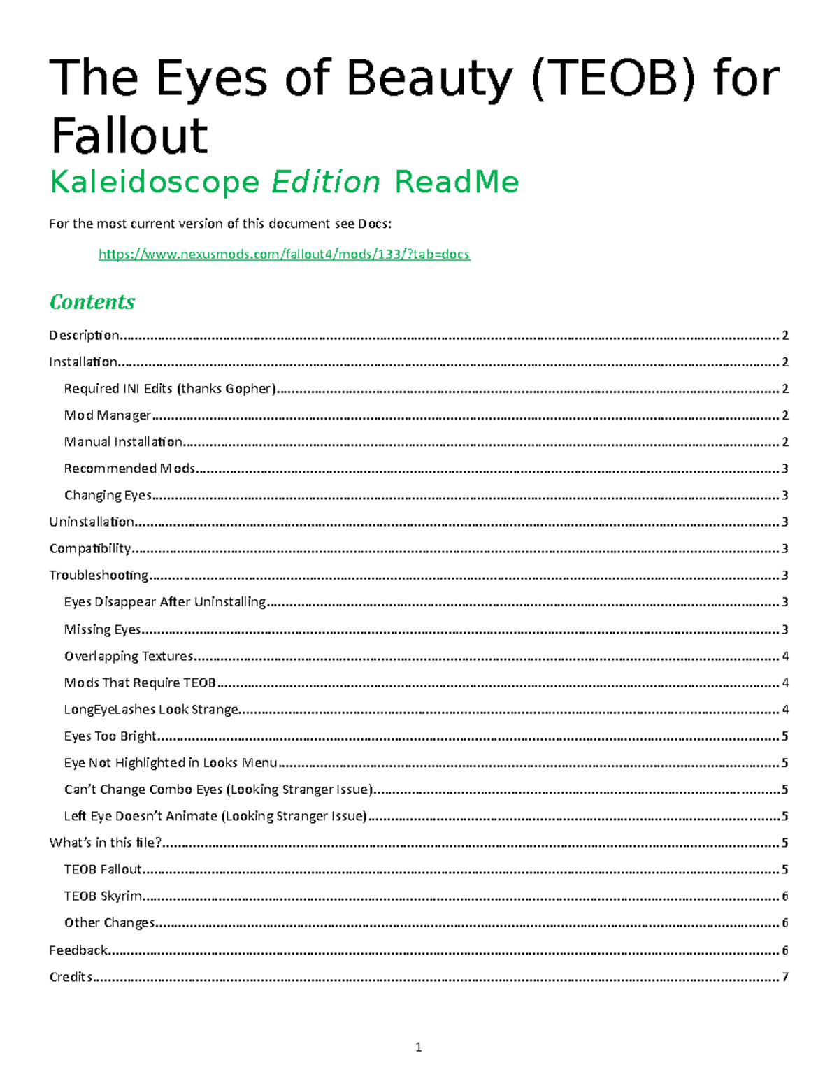Readme-The Eyes Of Beauty - The Eyes of Beauty (TEOB) for Fallout ...