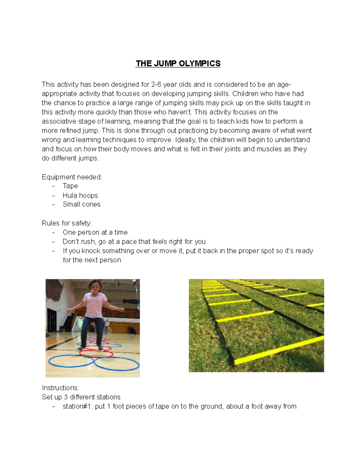 PSK4U U6A3A1 You Become The Teacher - THE JUMP OLYMPICS This activity ...