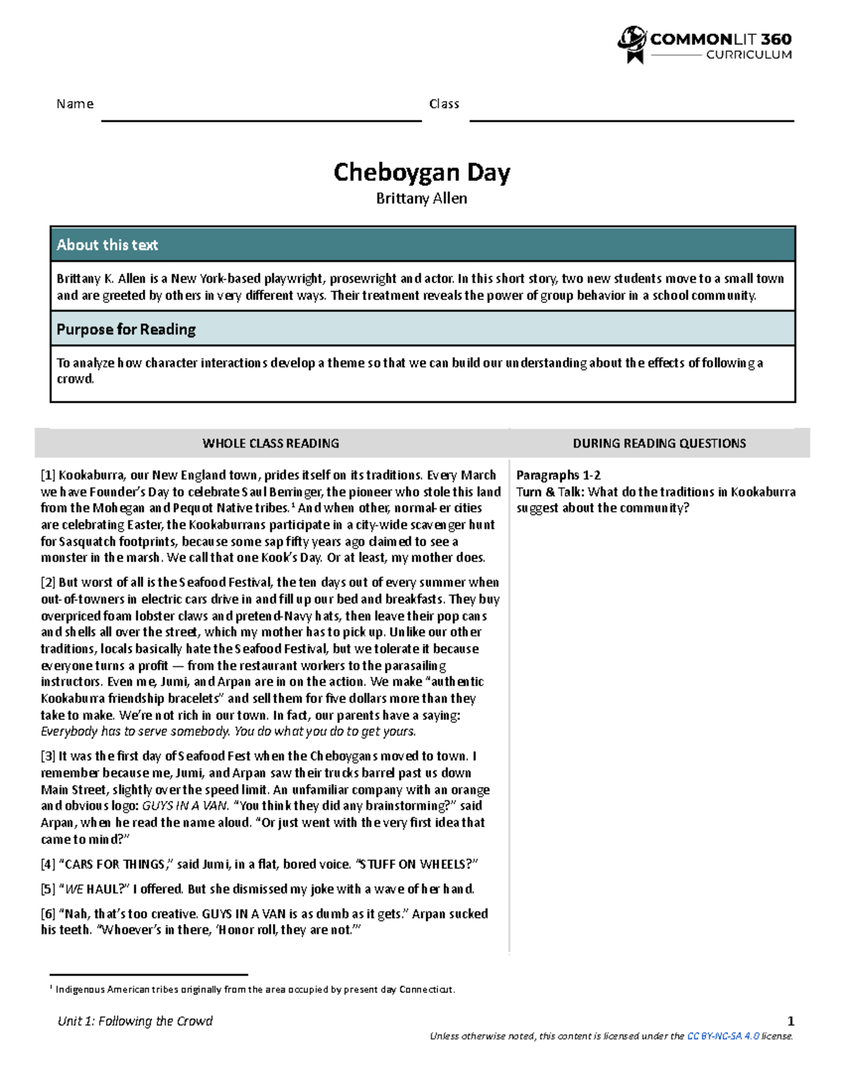 06 - english learning - Name Class Cheboygan Day Brittany Allen About this text Brittany K ...