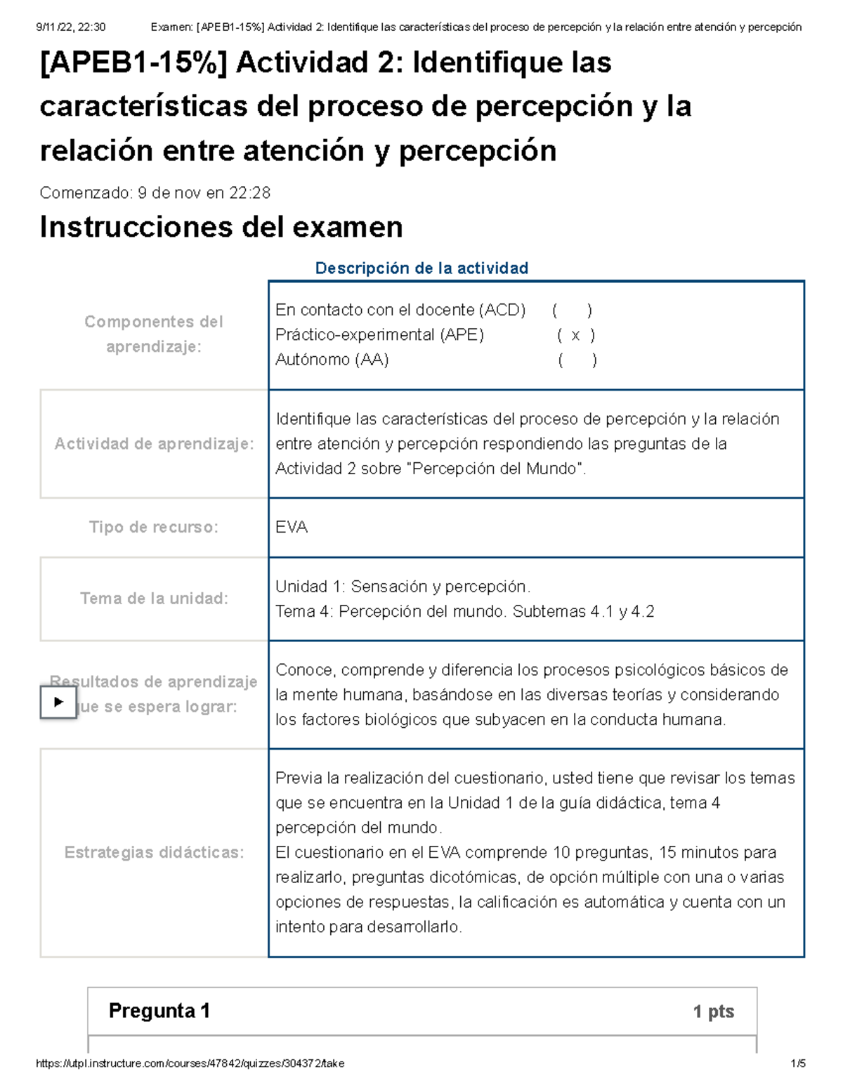 Examen [APEB 1-15%] Actividad 2 Identifique Las Características Del ...