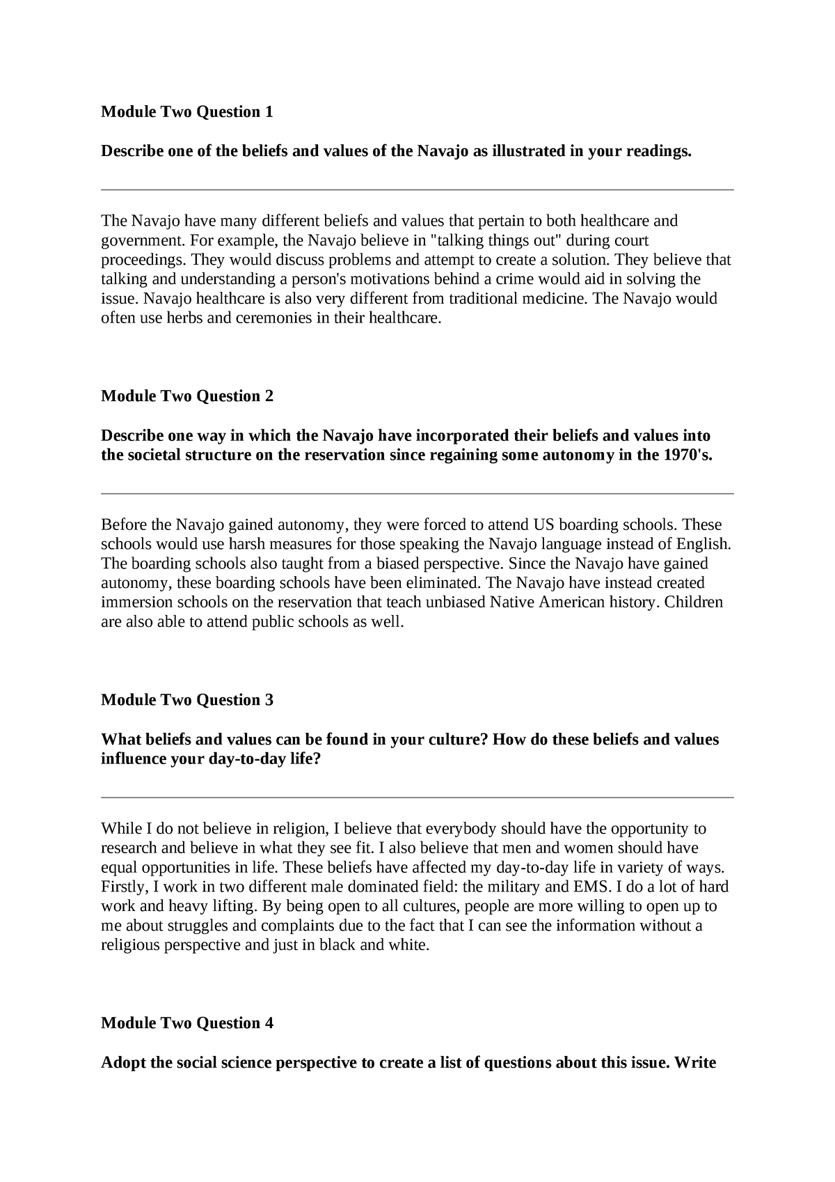 Module Two Short Response - Module Two Question 1 Describe One Of The ...