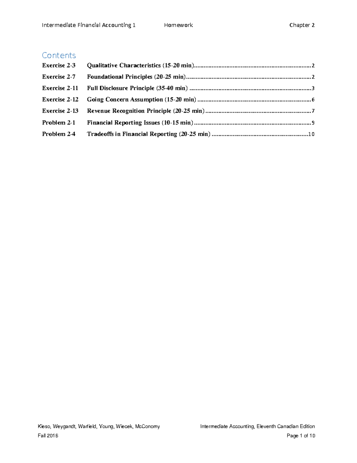 Chapter 2 -12 - Homework Problems - Intermediate Financial Accounting 1 ...