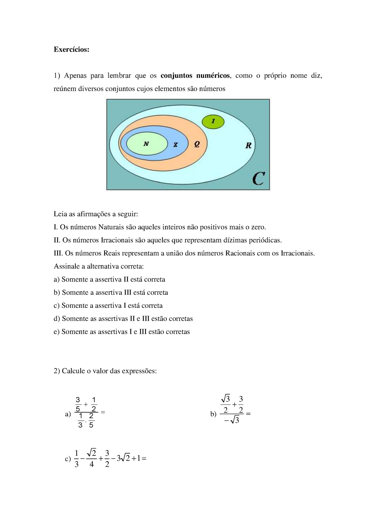 Exercício sobre números reais e notação científica online exercise for