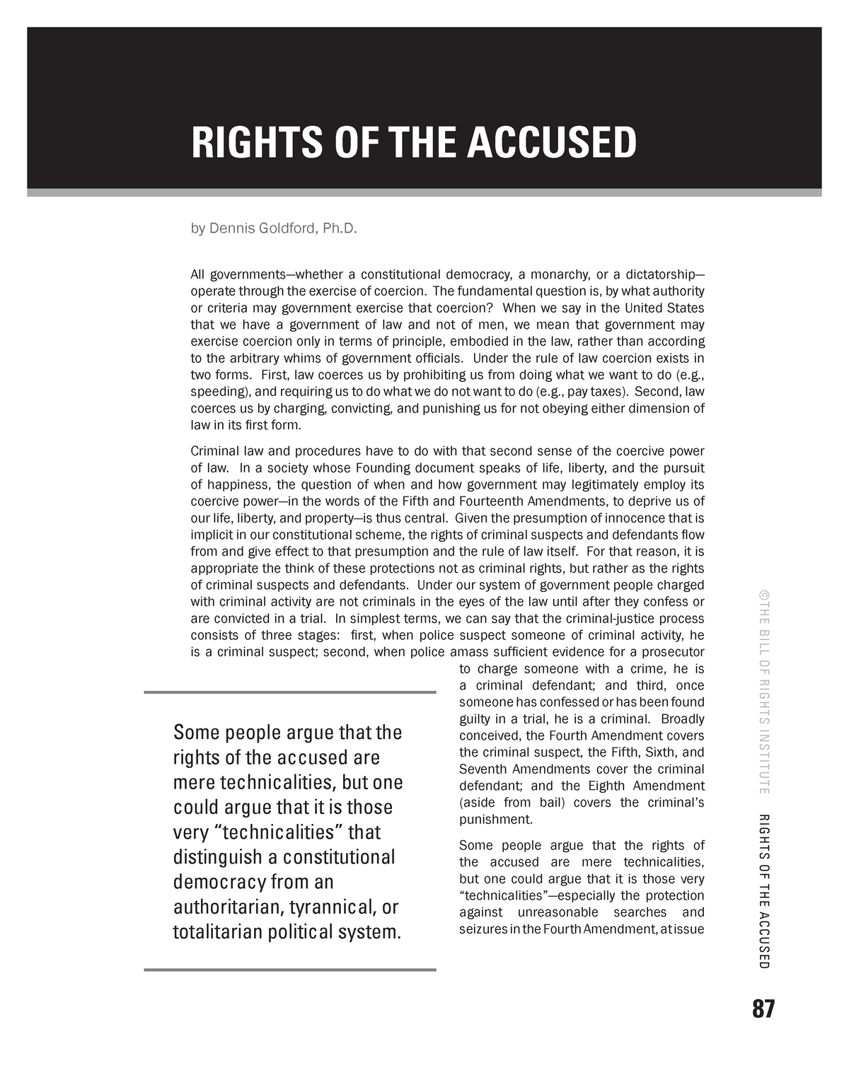 a research paper on constitutional rights of an accused person