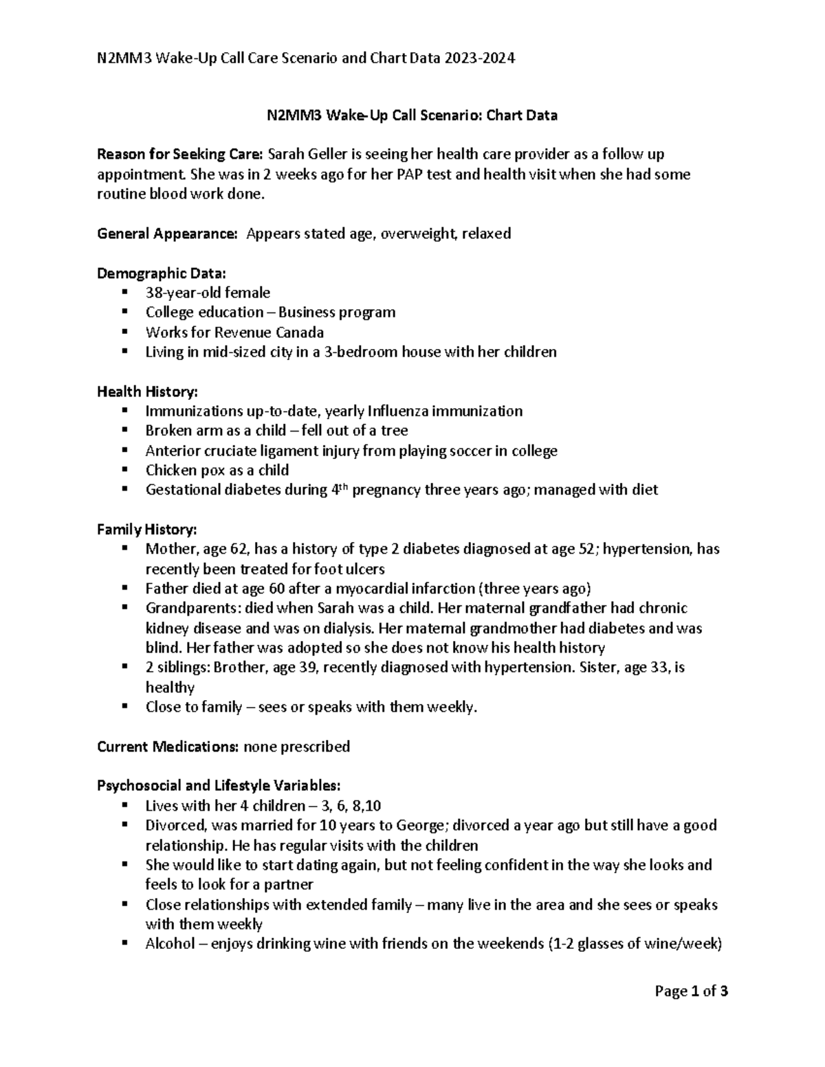 wake-up-call-care-scenario-and-chart-data-re-sarah-n2mm3-wake-up-call