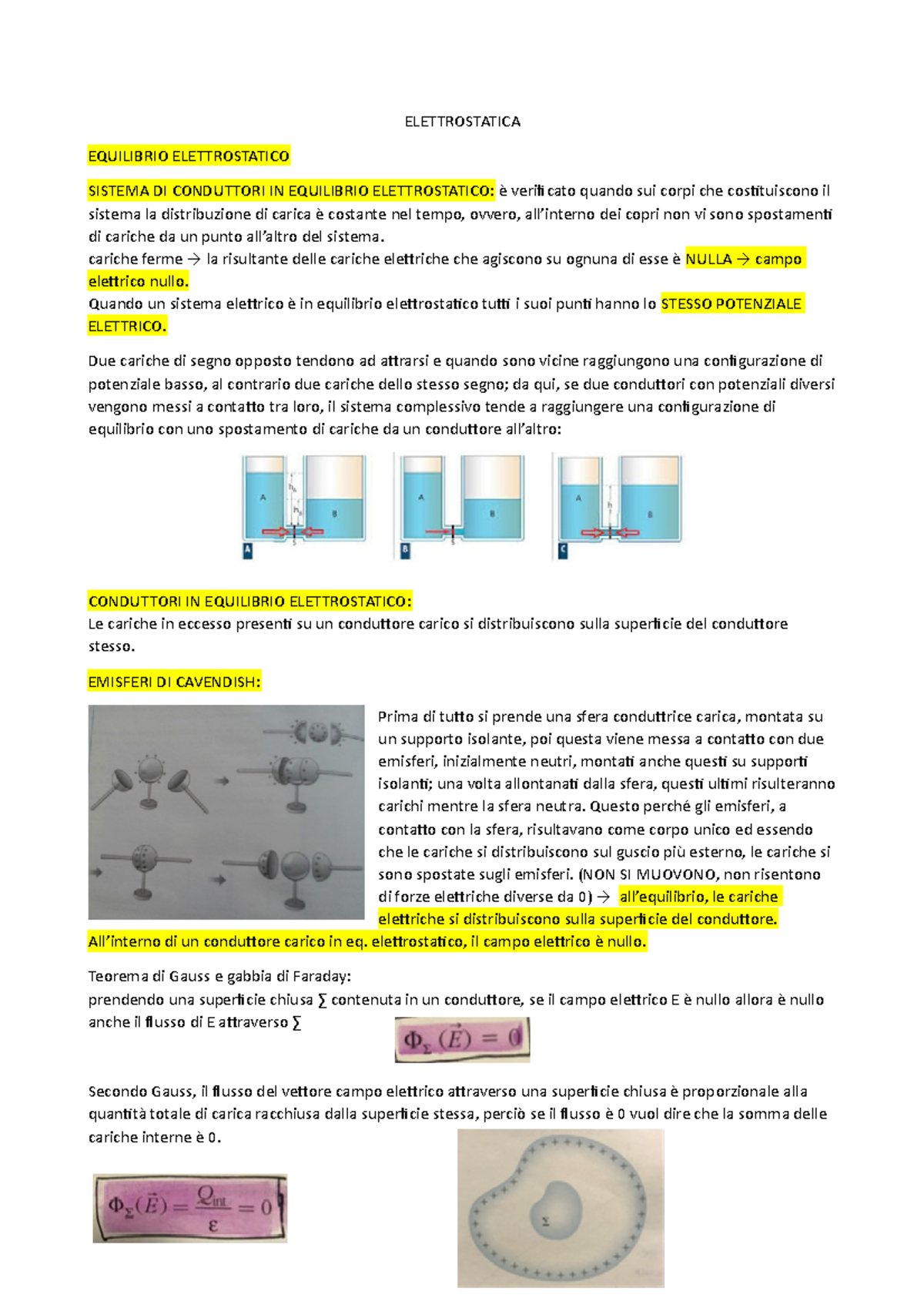 L'elettrostatica - ELETTROSTATICA EQUILIBRIO ELETTROSTATICO SISTEMA DI ...