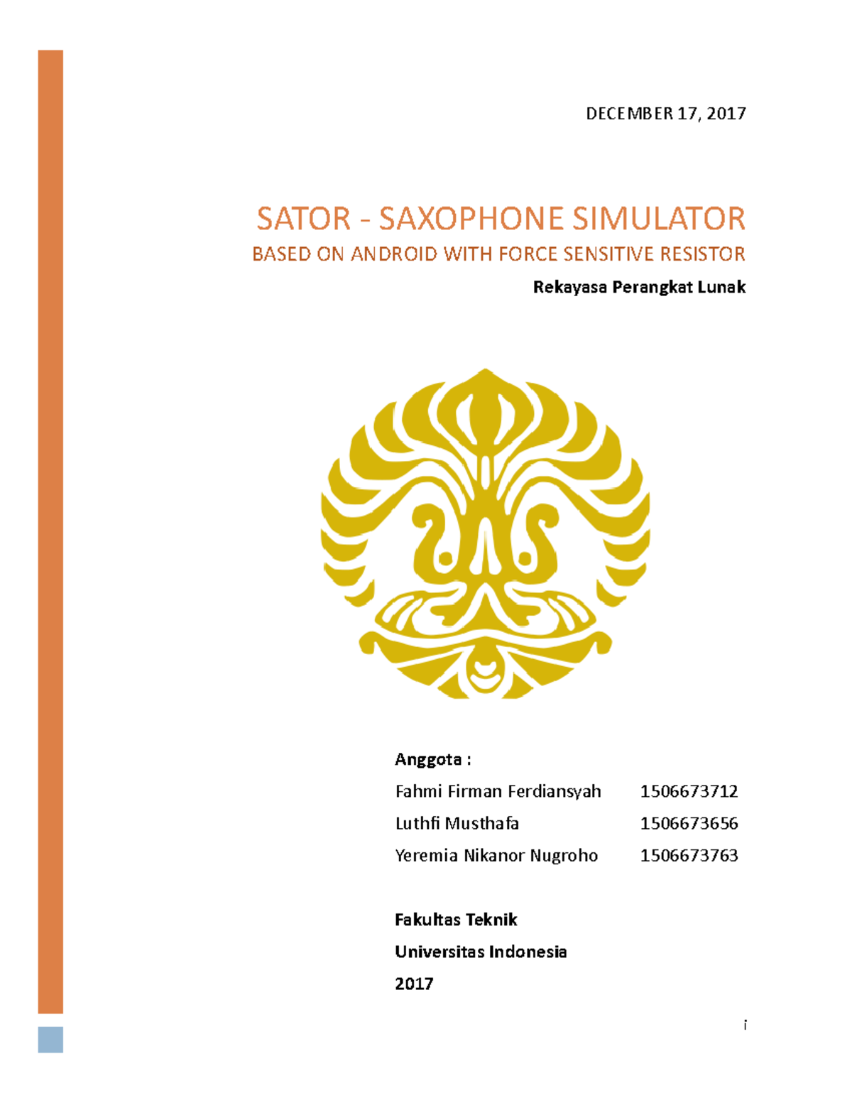 Project RPL Group 6 Documentation - DECEMBER 17, 2017 SATOR SAXOPHONE ...