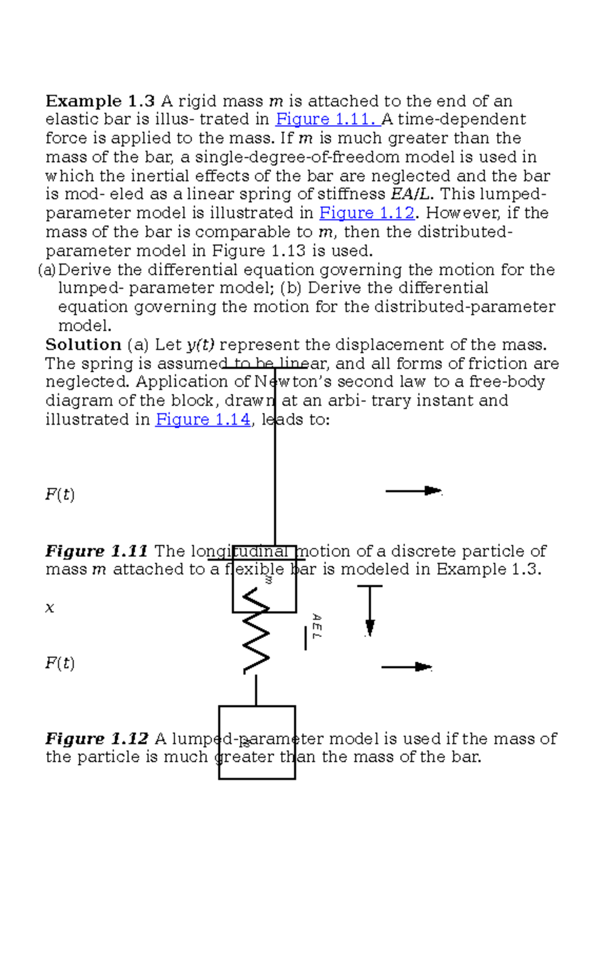 Rigid mass - Example 1 A rigid mass m is attached to the end of an ...