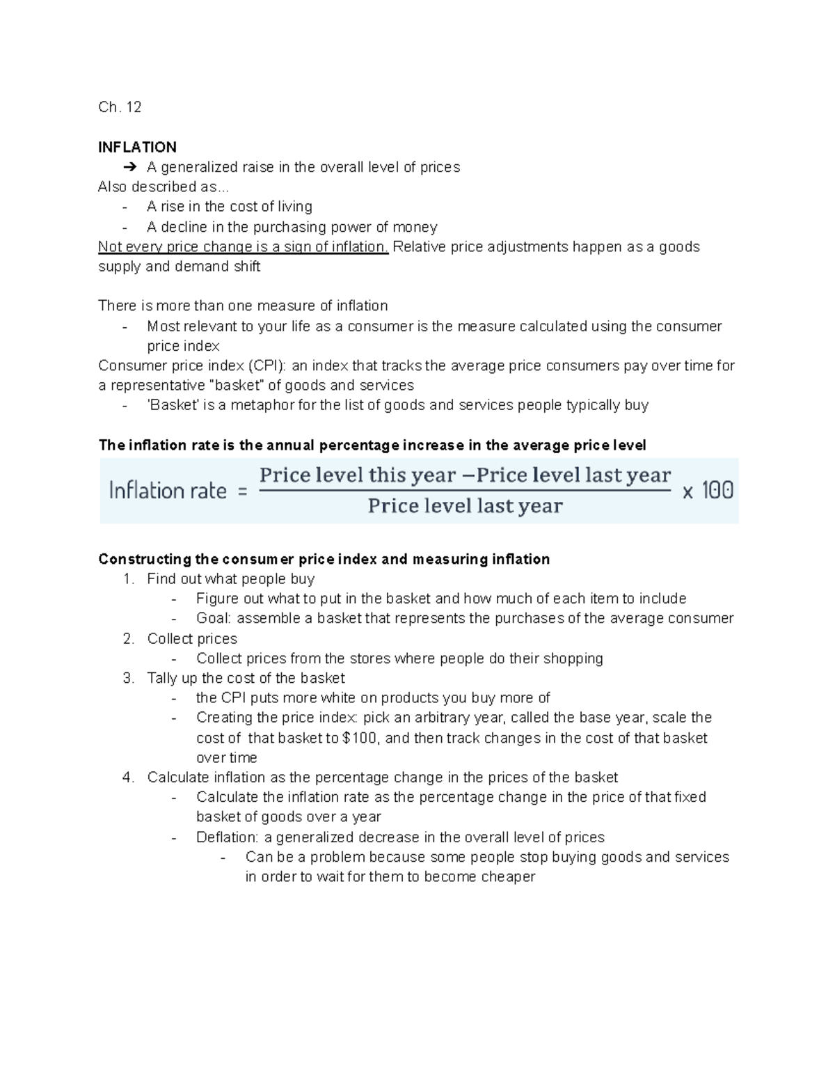 Macro lec noted ch. 12 - Lecture notes for ch. 12 of econ 102 - Ch. 12 ...
