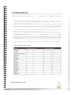 LAB 6 Review Questions Appendicular Skeleton - BIO 201L - Studocu