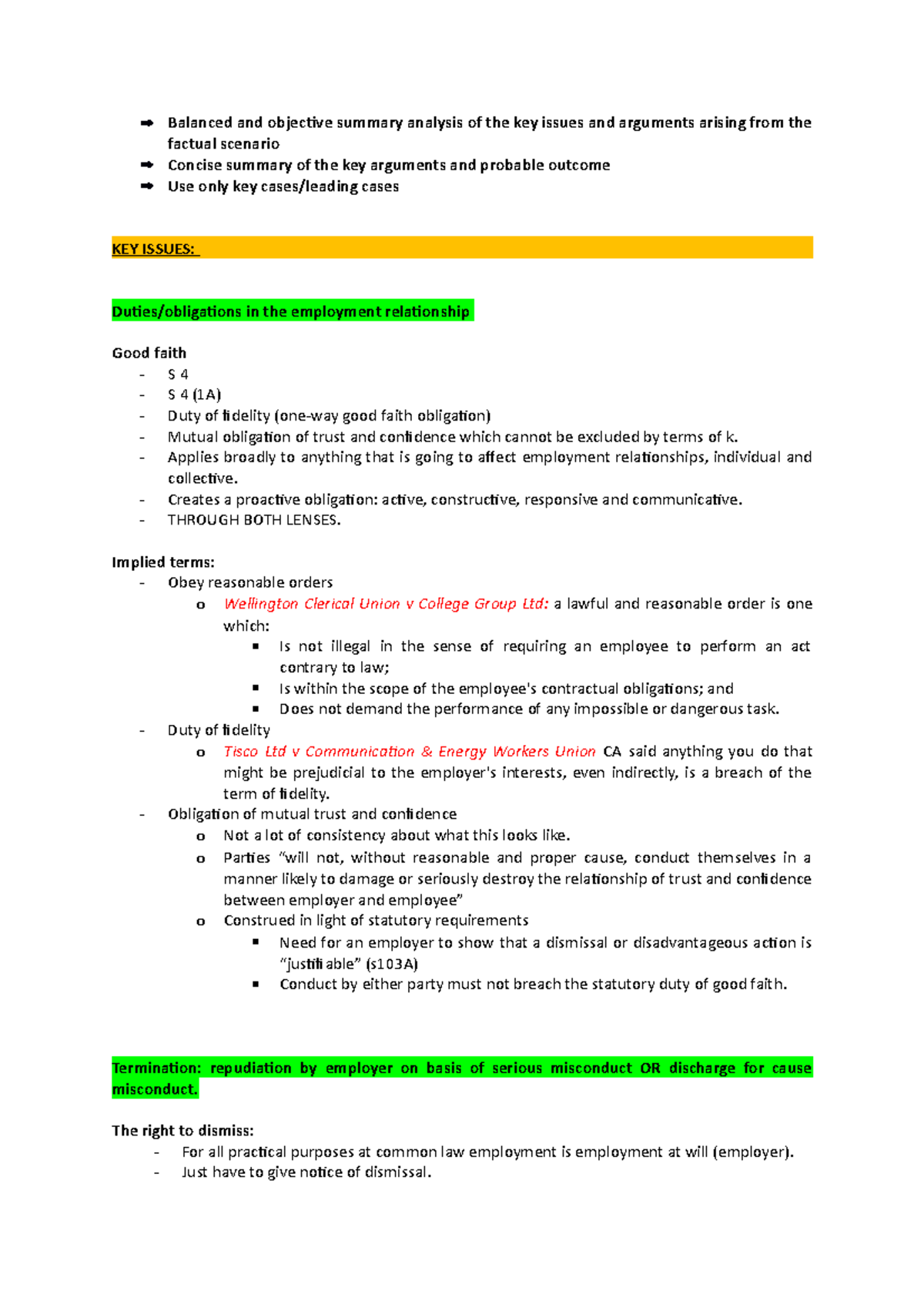 LAWS355 Memorandum notes - Balanced and objective summary analysis of ...