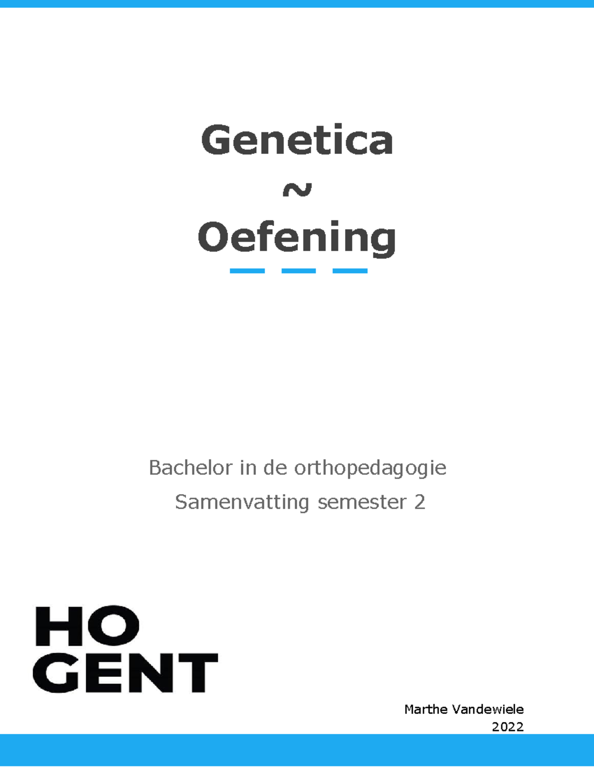 Genetica Oefening - Genetica ~ Oefening Bachelor In De Orthopedagogie ...