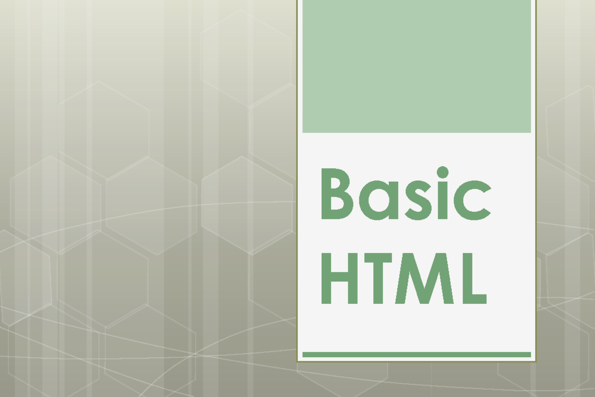 Basic Hypertext Markup Language - Information technology - Studocu