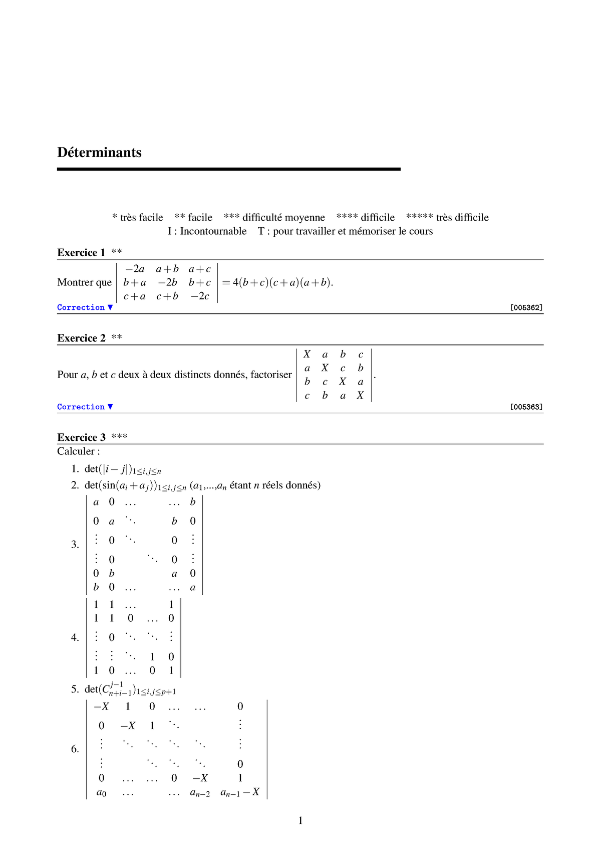 Exercices Déterminants Exo Déterminants Exercices De Jean Louis Rouget Retrouver Aussi Cette 0625