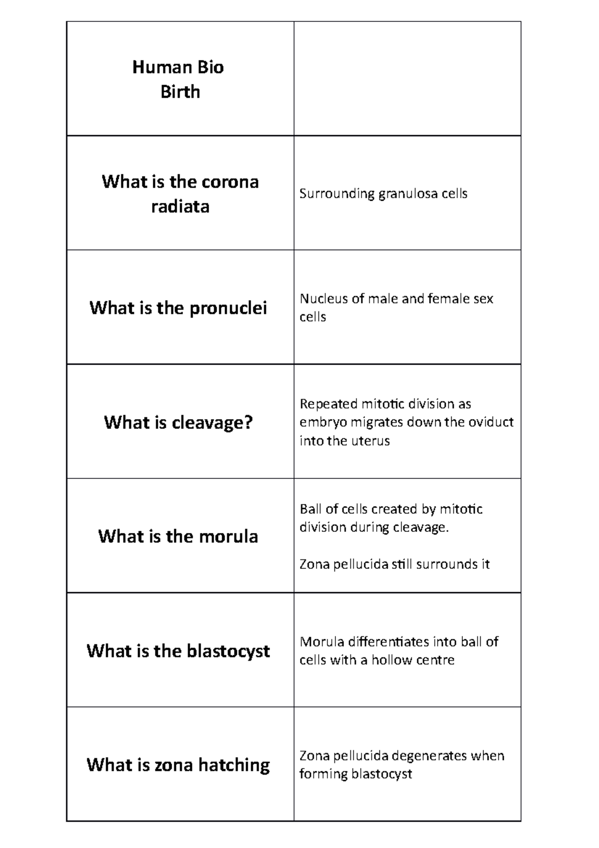 Human Bio week 12 birth Flash Cards - Human Bio Birth What is the ...
