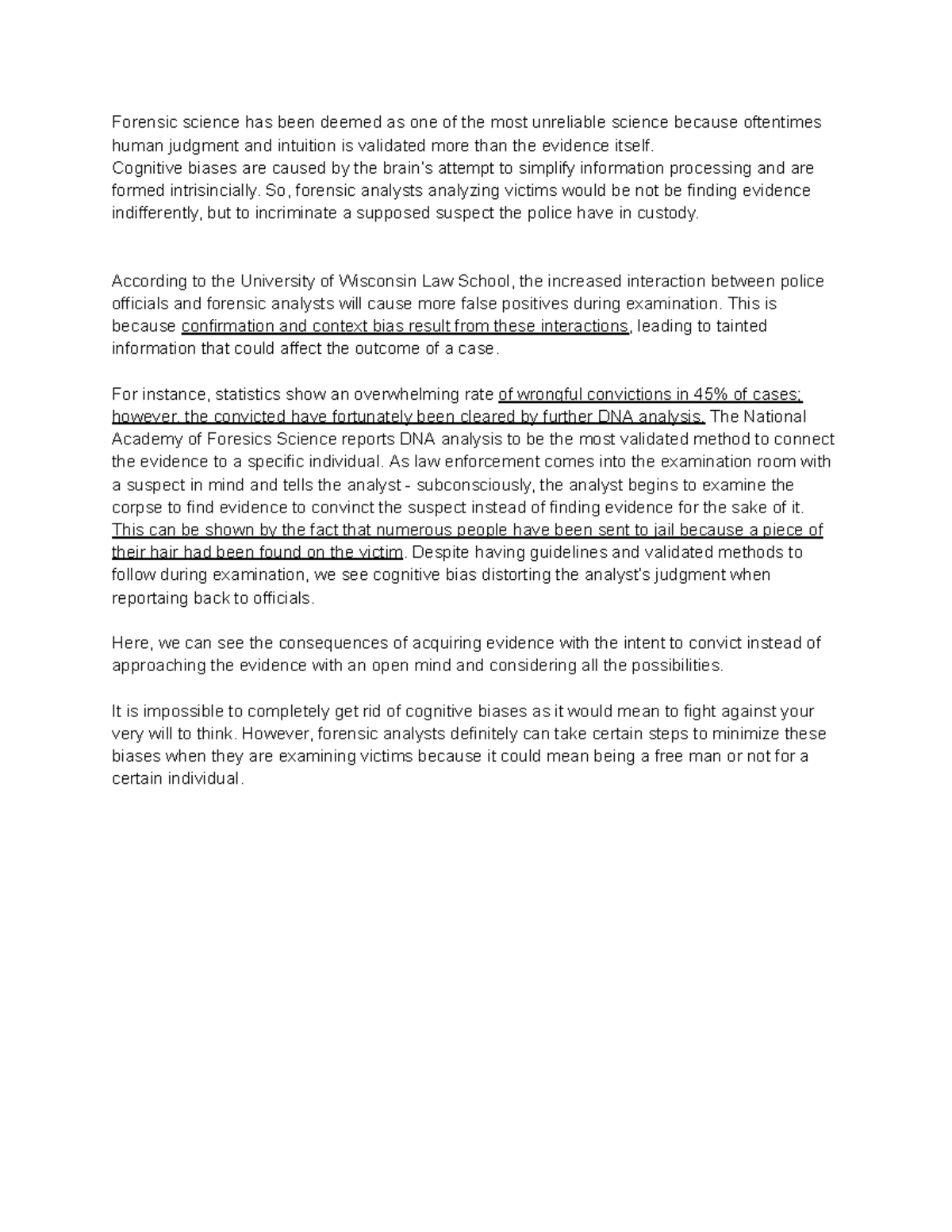 Chem 300 presentation Forensic science has been deemed as one of the