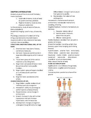 Anaphy Midterm-Reviewer - M1: Introduction To Human Anatomy And ...