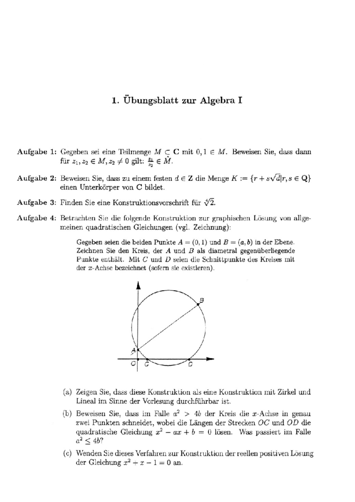 Algebra I Ws0203 Uebungen 01 13 Hannover Universita Institut ur