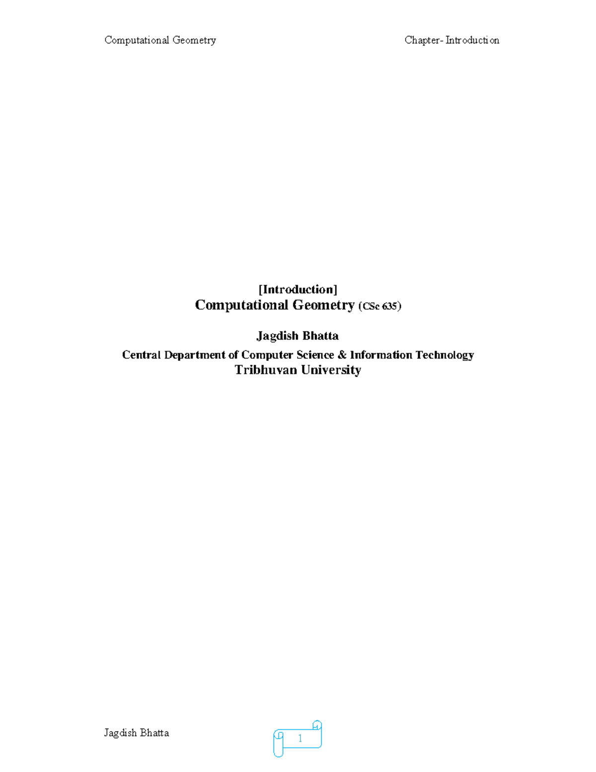 2 - computational geometry notes for MSCCSIT - [Introduction ...