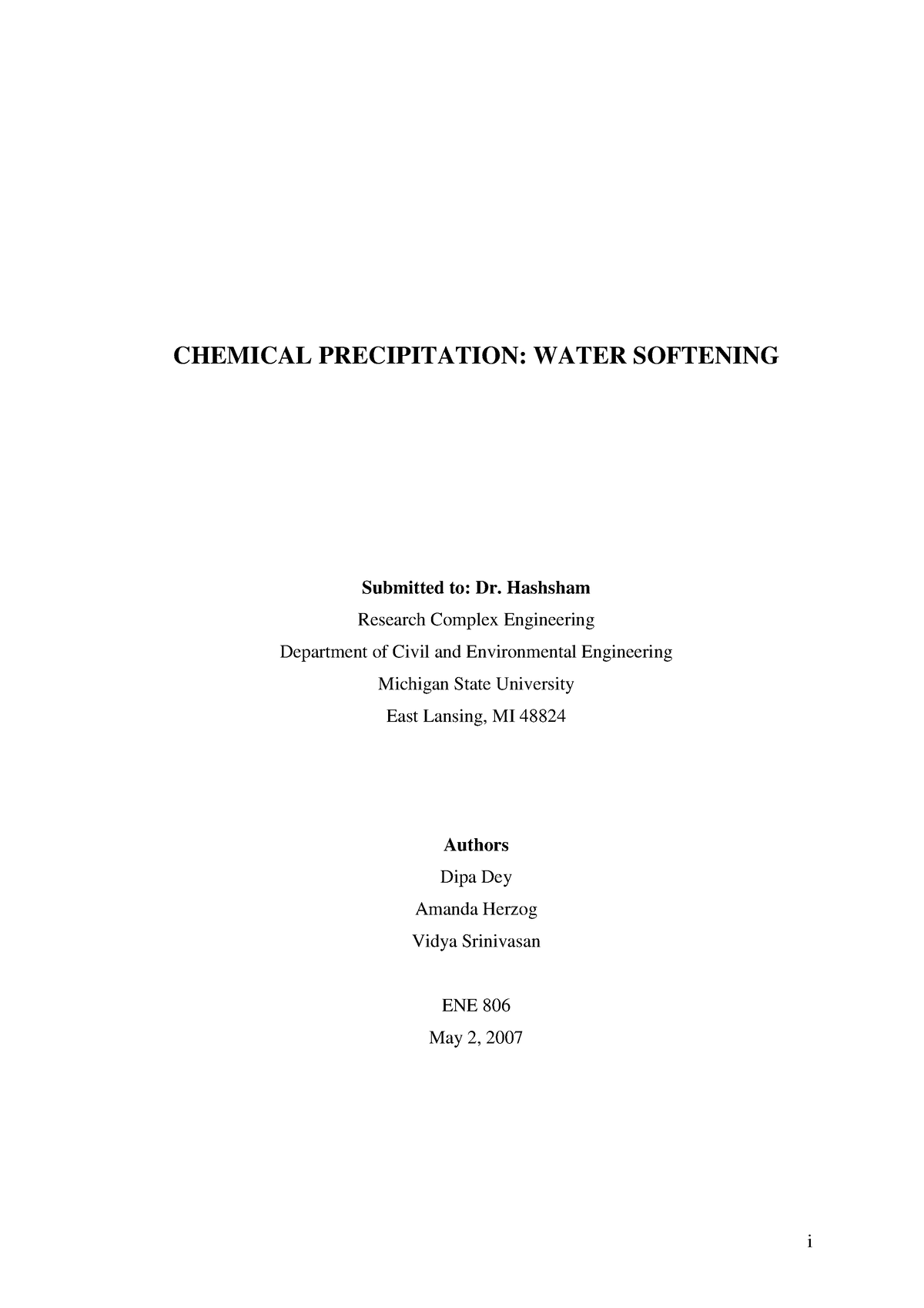 Water Softening 1 - The Lecturer Shared The Notes. - I CHEMICAL ...