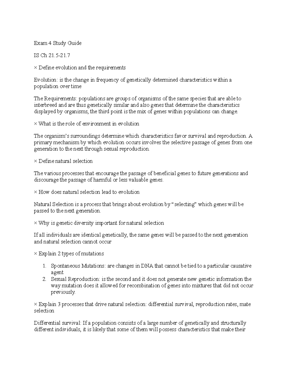 Foundations In Science Exam 4 - Exam 4 Study Guide IS Ch 21-21. × ...