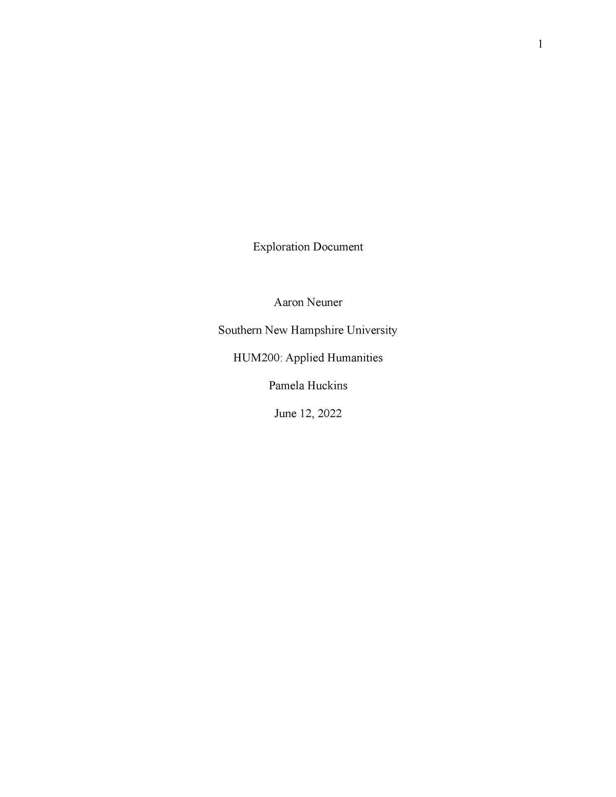 Course Project Part One - Exploration Document Aaron Neuner Southern ...