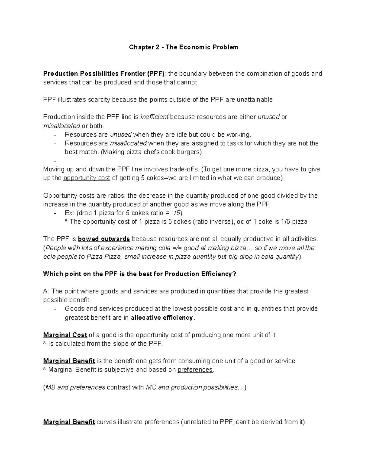 Econ1050 - Chapter 2 - Lecture notes 2 - Chapter 2 - The Economic ...