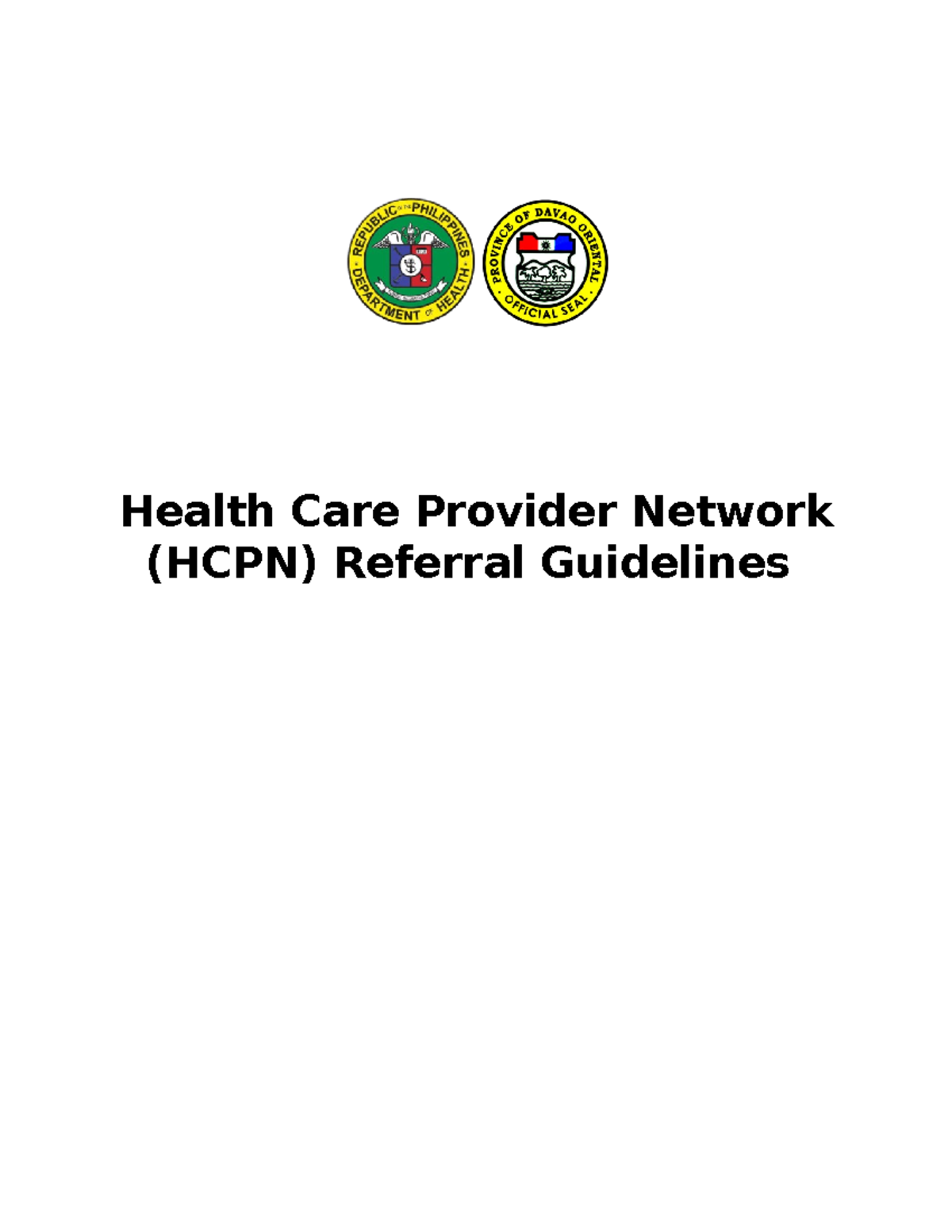 ReferralPolicy health Health Care Provider Network (HCPN) Referral