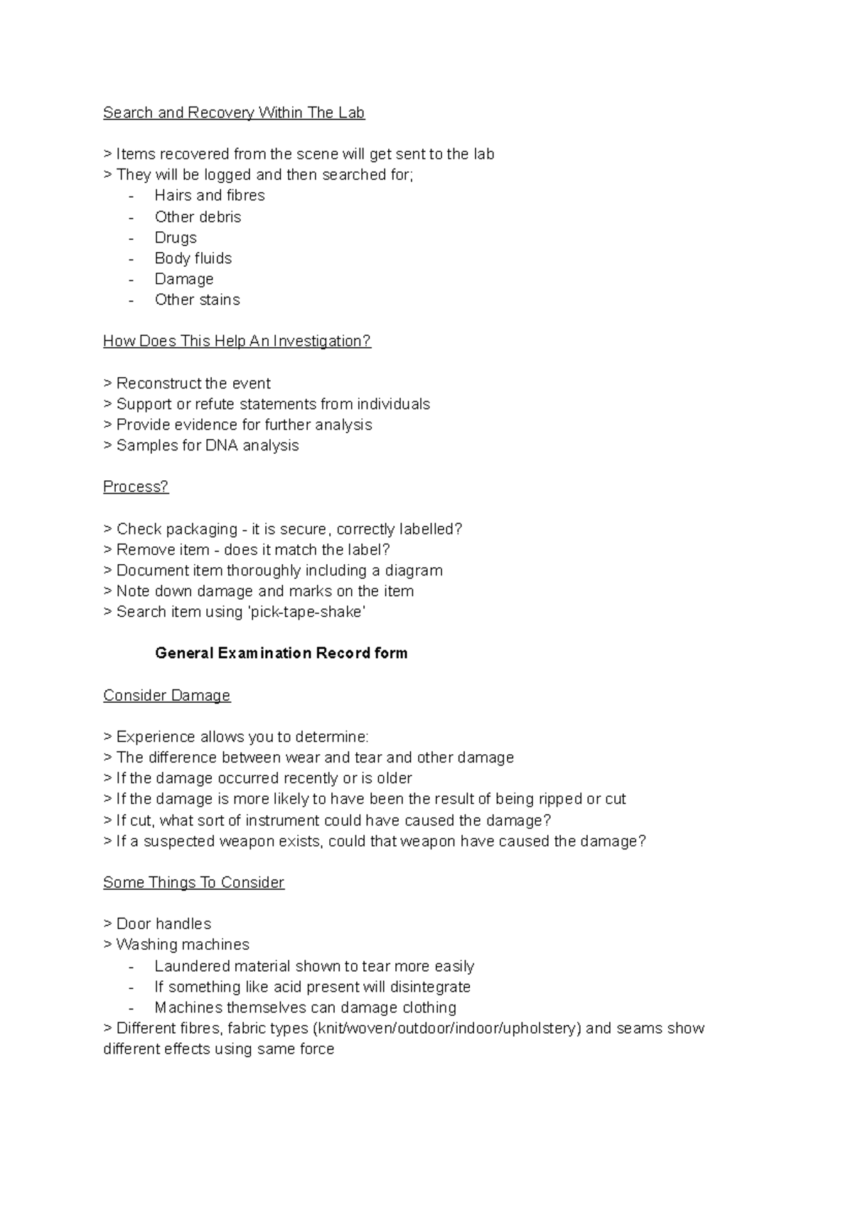 Search & Recovery - Search and Recovery Within The Lab > Items ...
