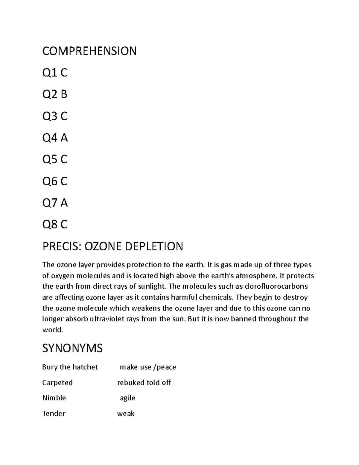 Bwc mock 9 notes comprehension q1 c q2 b q3 c q4 a q5 c q6 c q7 a