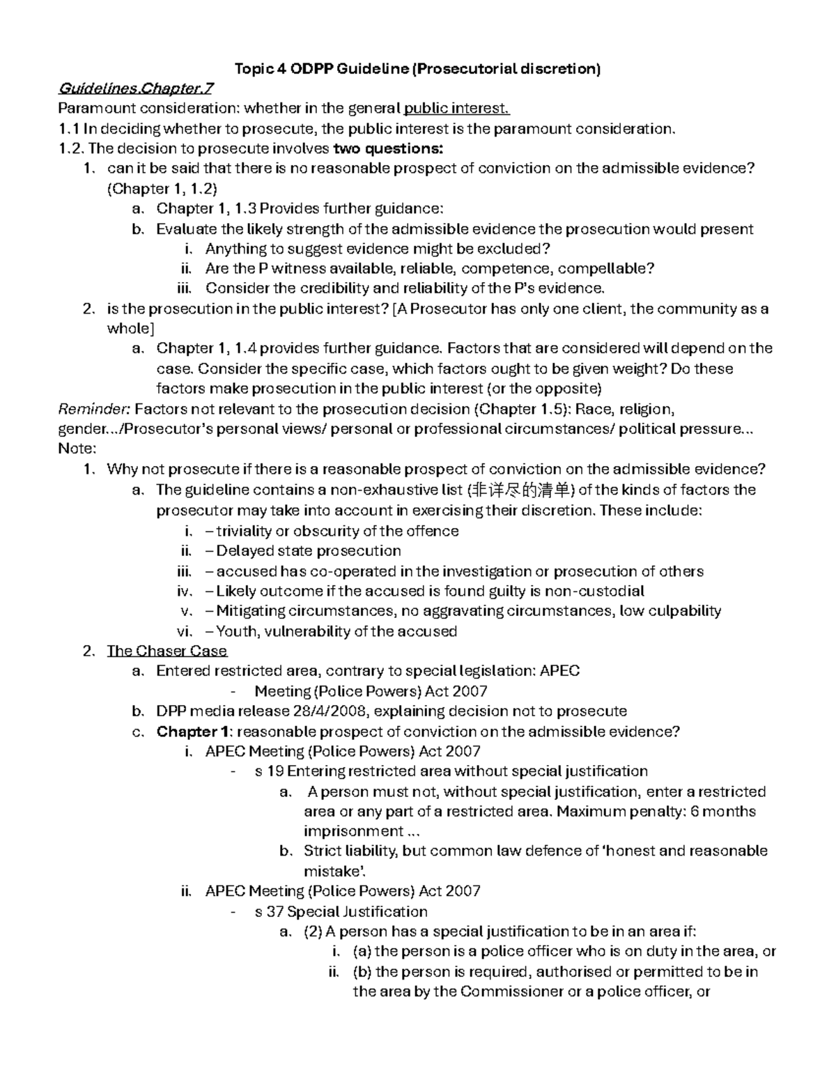 Topic 4 ODPP Guideline - Summary Civil and Criminal Procedure - Topic 4 ...