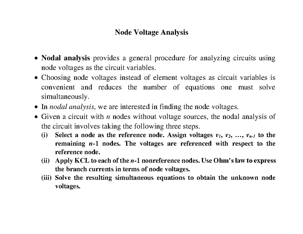 Lecture 3 & 4.b Numerical Examples On Basic Laws And Node Voltage And ...